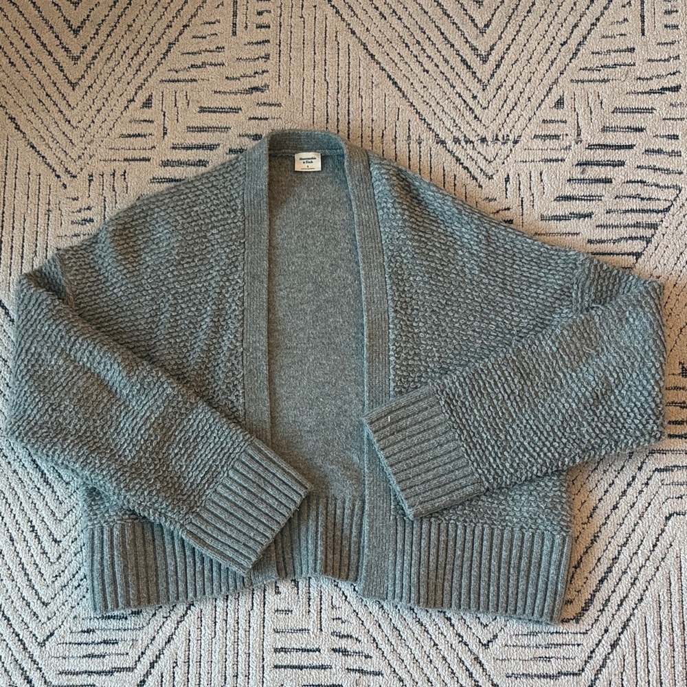 A&F Grey Knit Cardigan